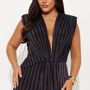 Private Occasion Metallic Rainbow Maxi Dress - Multi Color